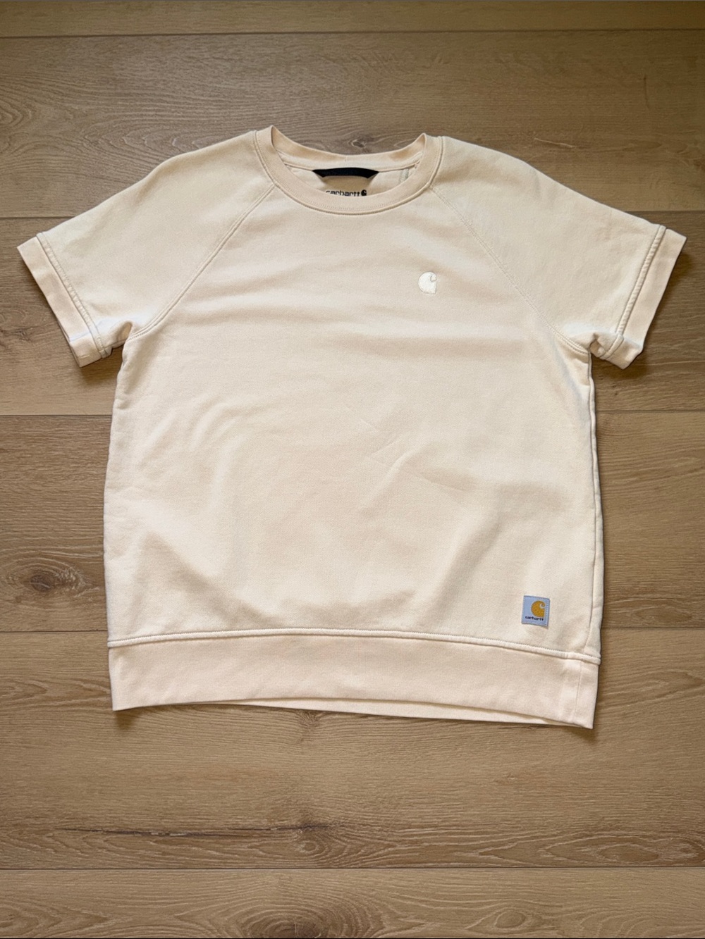 Carhartt Light Beige Relaxed Fit Short Sleeve Crew Sweatshirt